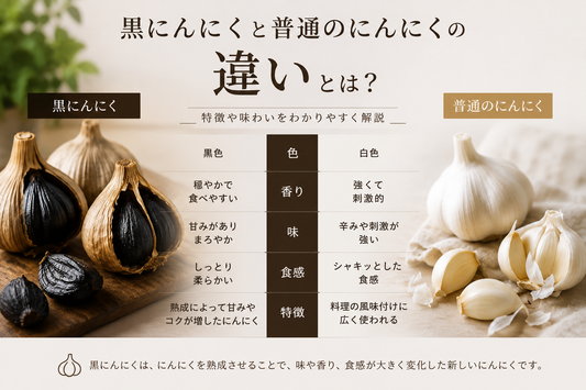 黒にんにくと普通のにんにくの違いとは？特徴や味わいをわかりやすく解説